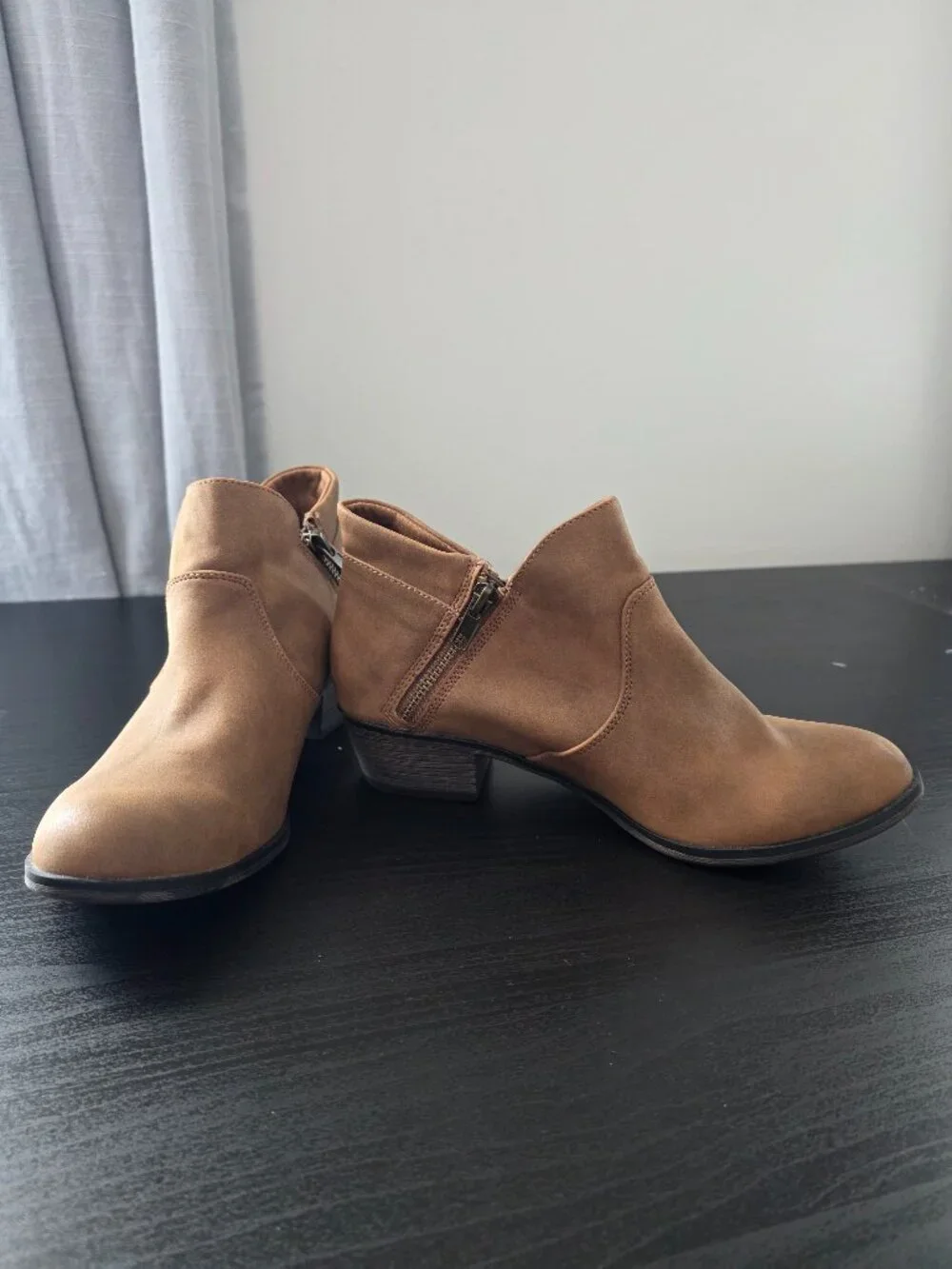 American Rag Brown Zipper Detail Ankle Boot - Size 6.5
